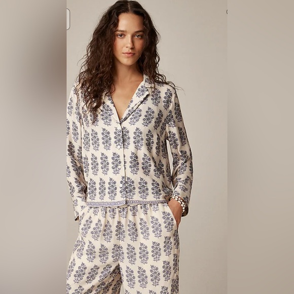 J. Crew Blue and White Pajama Set Intimates & Sleepwear Set - Picture 1 of 4